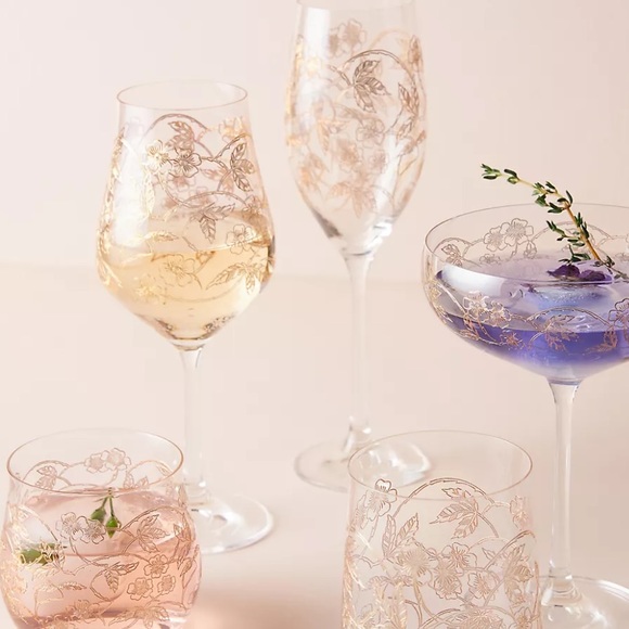 Anthropologie Fiorella Wine Glasses Set of 2 - Picture 3 of 7